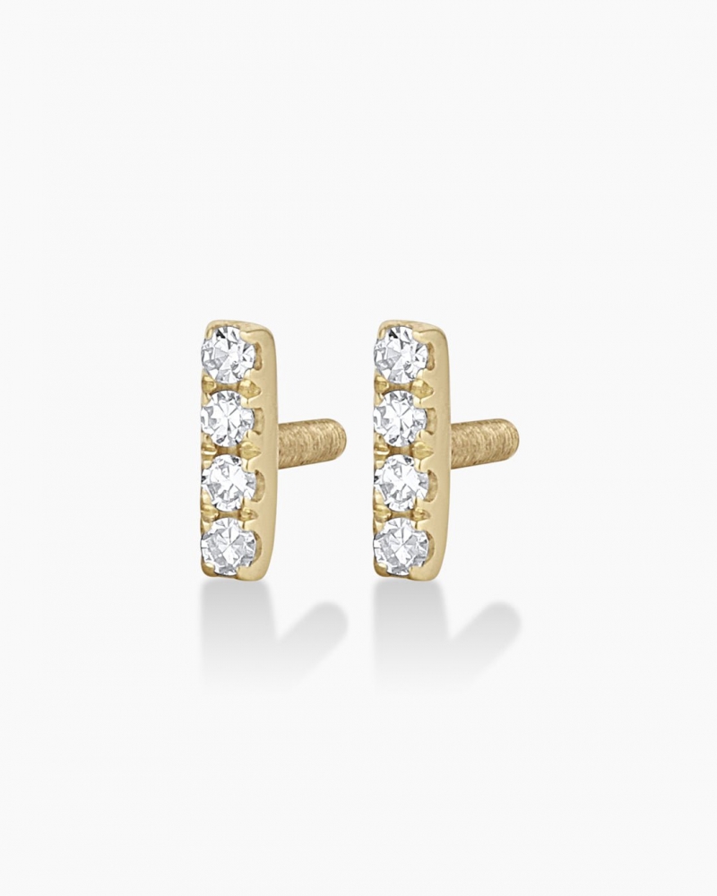 Diamond Pavé Bar Flat Back Studs